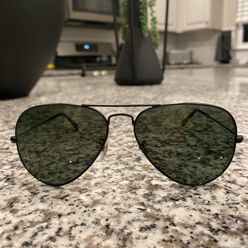 Black on black rayban aviators!